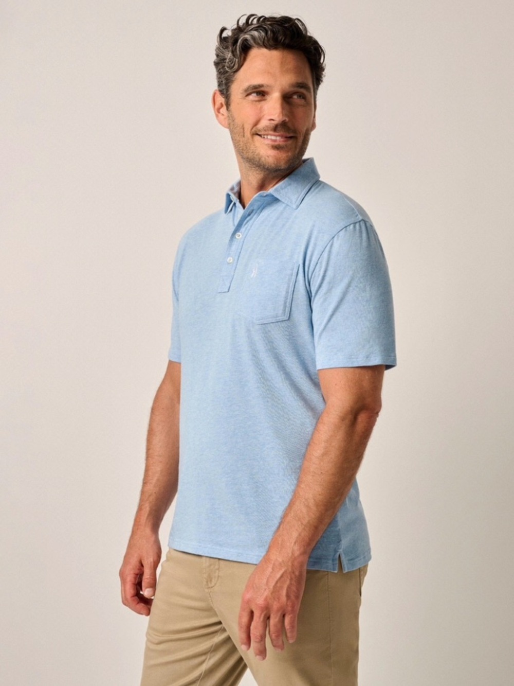 Johnnie-O Hangin Out Men's Cove Heathered Original Polo - Picture 3 of 14